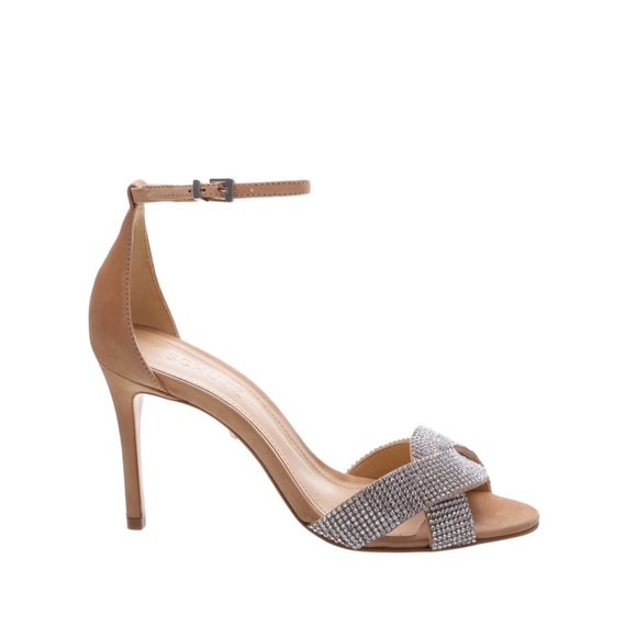 NWT SCHUTZ Jolita Crystal Suede Sandal - Picture 1 of 10